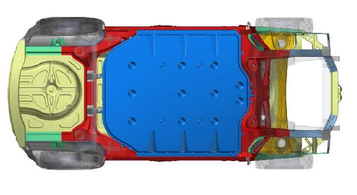 structural battery tray configuration rotated