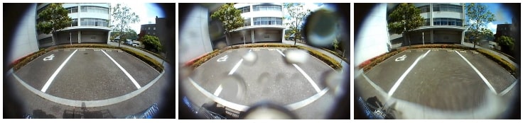 Camera coating water droplet